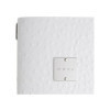 menu holder 17,4x31,8 cm (4RE) "menu" METAL label 2 envelopes (4 sides) elastic FASHION WHITE OSTRICH