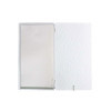 menu holder 17,4x31,8 cm (4RE) "personalized" METAL label (min. 18 pcs) 2 envelopes (4 sides) elastic FASHION WHITE OSTRICH