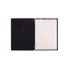 Porta Menu 23,2x31,8 cm (A4) etichetta METAL "personalizzata" (minimo 18 pezzi) 2 buste (4 facciate) elastico nero FASHION NERO 