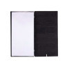 menu holder 23x44,1 cm (MAXI) "personalized" METAL label (min. 18 pcs) 2 envelopes (4 sides) elastic CORK BLACK