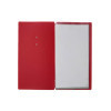 Porta Menu 17,4x31,8 cm (4RE) etichetta METAL STANDARD "menu" 2 buste (4 facciate) elastico rosso JUTA BICOLOR