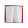 menu holder 17,4x31,8 cm (4RE) "menu" METAL label 2 envelopes (4 sides) elastic JUTE BICOLOR
