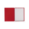 Porta Menu 23,2x31,8 cm (A4) etichetta METAL "personalizzata" (minimo 18 pezzi) 2 buste (4 facciate) elastico rosso JUTA BICOLOR