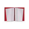 Porta Menu 23,2x31,8 cm (A4) etichetta METAL "personalizzata" (minimo 18 pezzi) 2 buste (4 facciate) elastico rosso JUTA BICOLOR