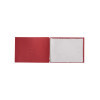 Porta Menu 31,7x23,1 cm (A4 ORIZZONTALE) etichetta METAL "personalizzata" (minimo 18 pezzi) 2 buste (4 facciate) elastico rosso 