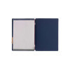 menu holder 16,5x23,1 cm (GOLFO) PATCH label "personalized" (min. 18 pcs) 2 envelopes (4 sides) elastic JUTE JEANS