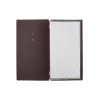 Porta Menu 17,4x31,8 cm (4RE) etichetta METAL STANDARD "menu" 2 buste (4 facciate) elastico rosso JUTA MARRONE